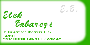 elek babarczi business card